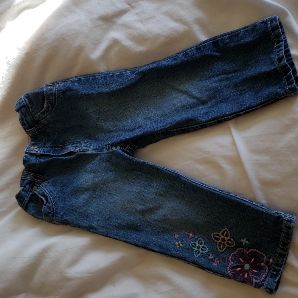 Sonoma Toddler's Floral Embroidered Jeans - Size 24 Months